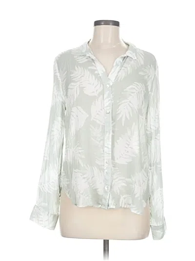 Pre-owned Bella Dahl Long Sleeve Blouse In White