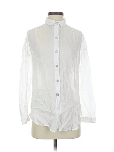 Pre-owned Bella Dahl Long Sleeve Blouse In White