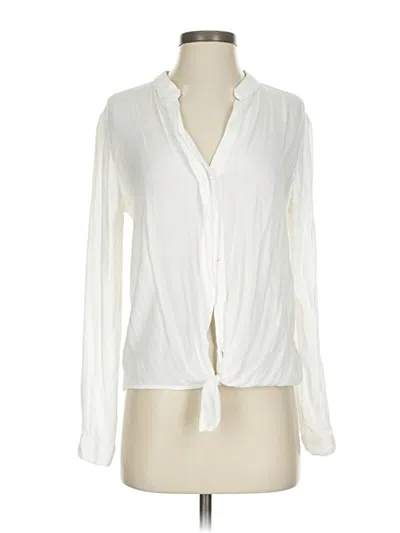 Pre-owned Bella Dahl Long Sleeve Blouse In White