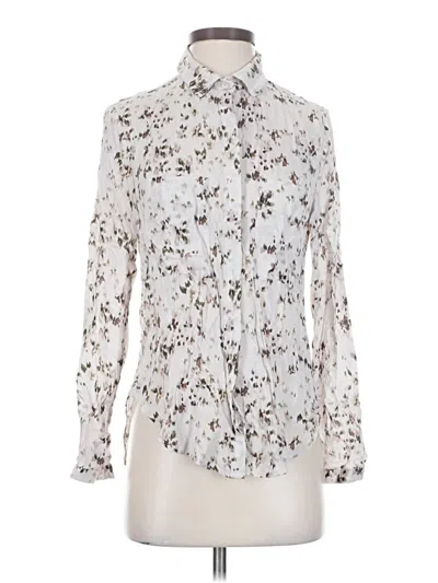 Pre-owned Bella Dahl Long Sleeve Blouse In White