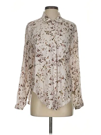 Pre-owned Bella Dahl Long Sleeve Blouse In White