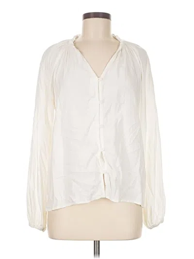 Pre-owned Bella Dahl Long Sleeve Blouse In White