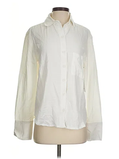 Pre-owned Bella Dahl Long Sleeve Blouse In White