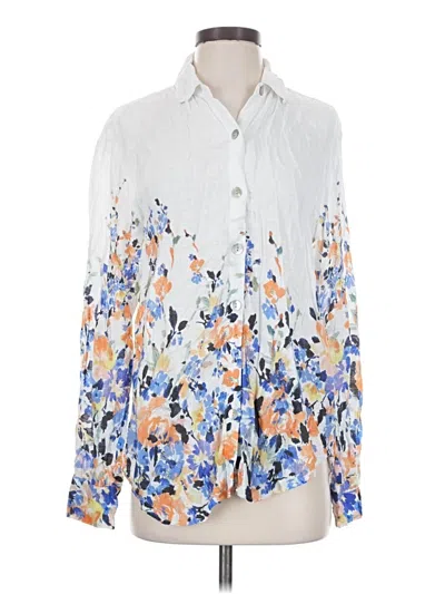Pre-owned Bella Dahl Long Sleeve Blouse In White