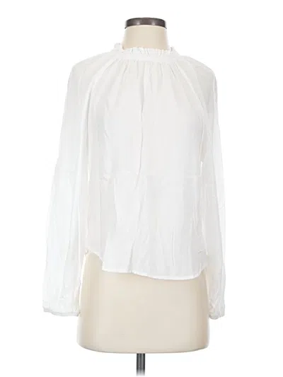 Pre-owned Bella Dahl Long Sleeve Blouse In White