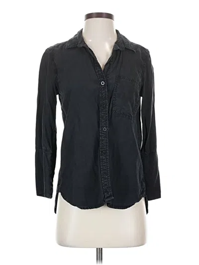 Pre-owned Bella Dahl Long Sleeve Button Down Shirt In Black