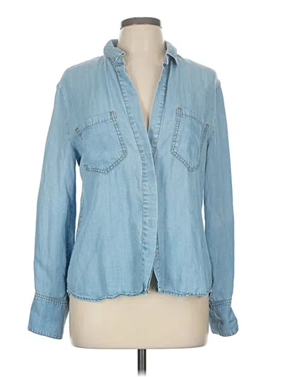 Pre-owned Bella Dahl Long Sleeve Button Down Shirt In Blue