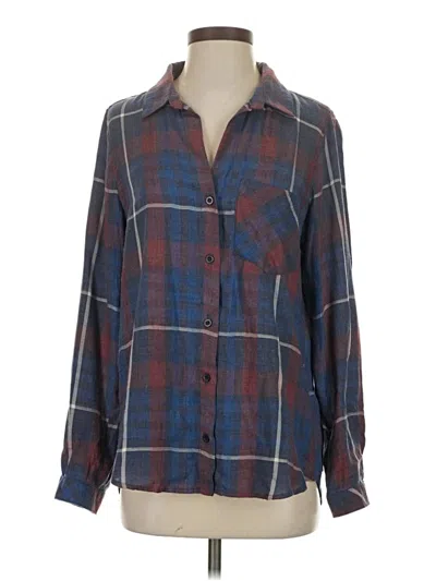 Pre-owned Bella Dahl Long Sleeve Button Down Shirt In Blue