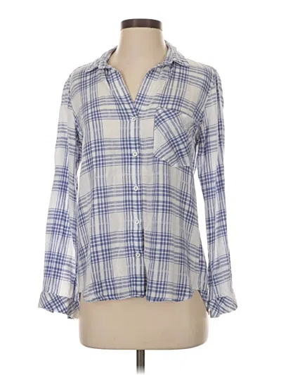 Pre-owned Bella Dahl Long Sleeve Button Down Shirt In Blue