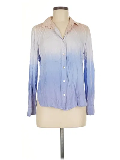 Pre-owned Bella Dahl Long Sleeve Button Down Shirt In Blue