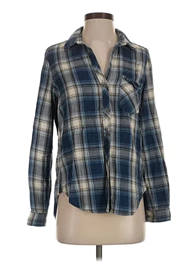 Pre-owned Bella Dahl Long Sleeve Button Down Shirt In Blue