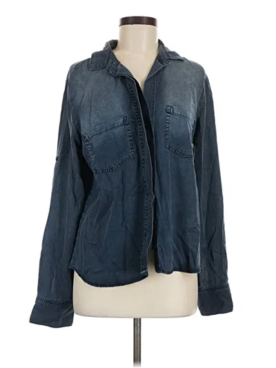 Pre-owned Bella Dahl Long Sleeve Button Down Shirt In Blue