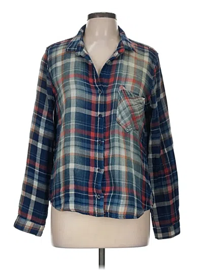Pre-owned Bella Dahl Long Sleeve Button Down Shirt In Blue