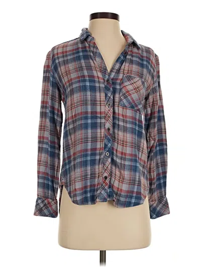 Pre-owned Bella Dahl Long Sleeve Button Down Shirt In Blue