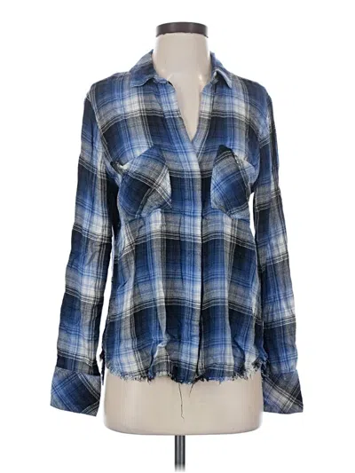 Pre-owned Bella Dahl Long Sleeve Button Down Shirt In Blue