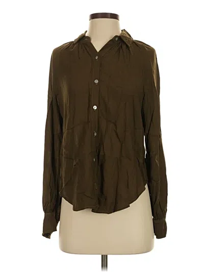 Pre-owned Bella Dahl Long Sleeve Button Down Shirt In Brown