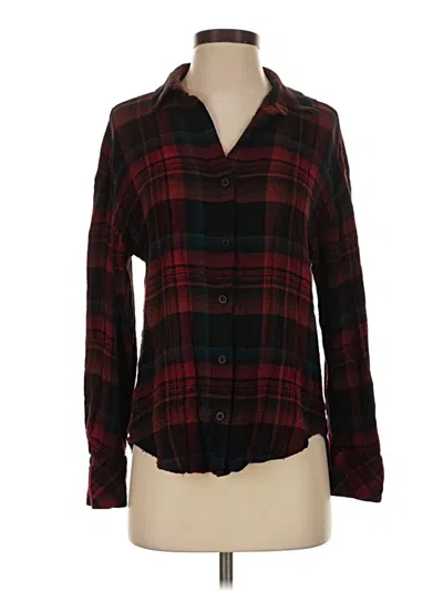 Pre-owned Bella Dahl Long Sleeve Button Down Shirt In Burgundy