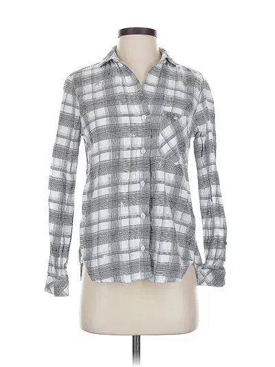 Pre-owned Bella Dahl Long Sleeve Button Down Shirt In Gray