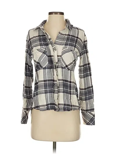 Pre-owned Bella Dahl Long Sleeve Button Down Shirt In Gray