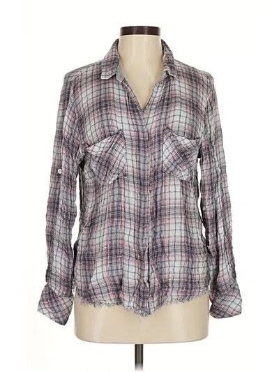 Pre-owned Bella Dahl Long Sleeve Button Down Shirt In Gray