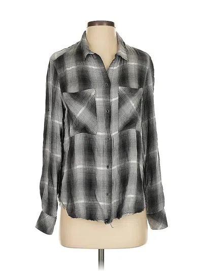 Pre-owned Bella Dahl Long Sleeve Button Down Shirt In Gray