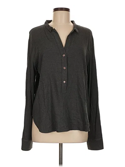 Pre-owned Bella Dahl Long Sleeve Button Down Shirt In Gray