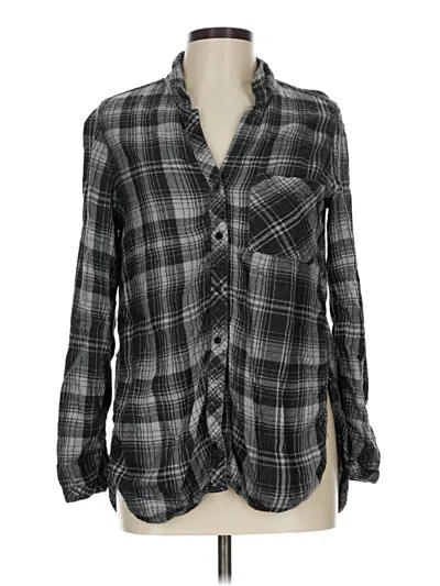 Pre-owned Bella Dahl Long Sleeve Button Down Shirt In Gray