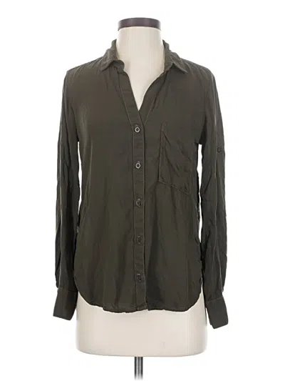 Pre-owned Bella Dahl Long Sleeve Button Down Shirt In Gray