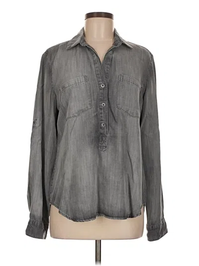 Pre-owned Bella Dahl Long Sleeve Button Down Shirt In Gray