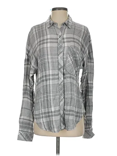 Pre-owned Bella Dahl Long Sleeve Button Down Shirt In Gray