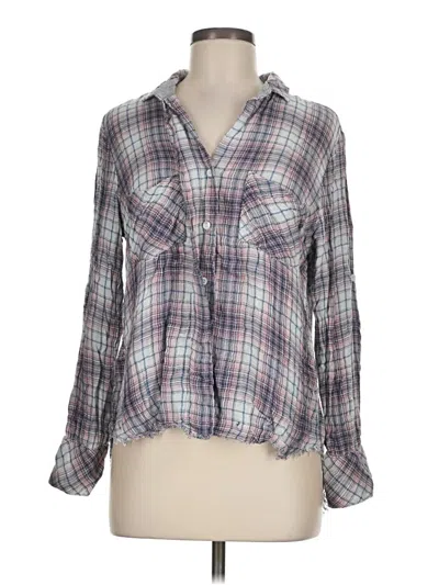 Pre-owned Bella Dahl Long Sleeve Button Down Shirt In Gray