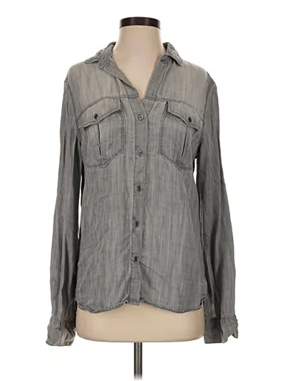 Pre-owned Bella Dahl Long Sleeve Button Down Shirt In Gray