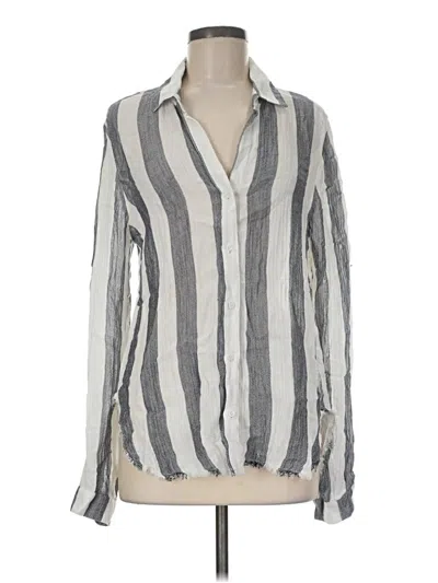 Pre-owned Bella Dahl Long Sleeve Button Down Shirt In Gray