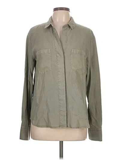 Pre-owned Bella Dahl Long Sleeve Button Down Shirt In Green