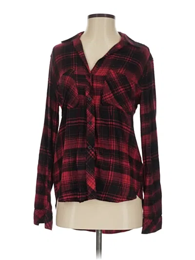 Pre-owned Bella Dahl Long Sleeve Button Down Shirt In Red