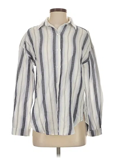 Pre-owned Bella Dahl Long Sleeve Button Down Shirt In Silver