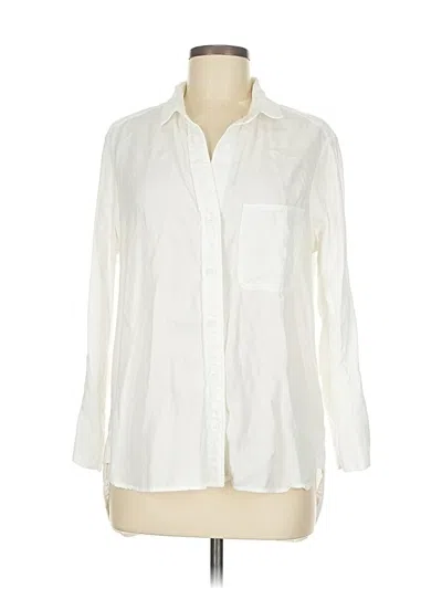 Pre-owned Bella Dahl Long Sleeve Button Down Shirt In White