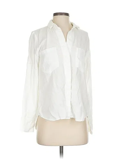 Pre-owned Bella Dahl Long Sleeve Button Down Shirt In White