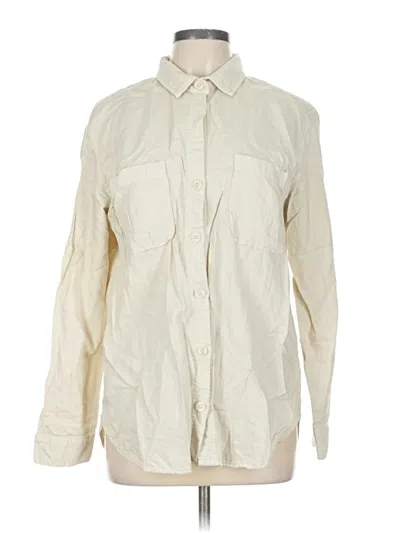 Pre-owned Bella Dahl Long Sleeve Button Down Shirt In White