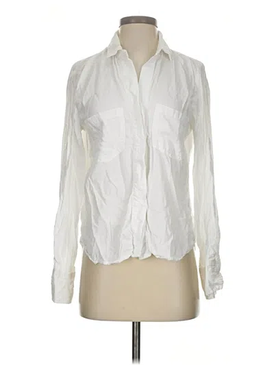 Pre-owned Bella Dahl Long Sleeve Button Down Shirt In White