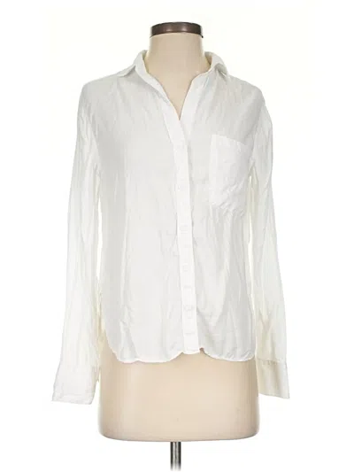 Pre-owned Bella Dahl Long Sleeve Button Down Shirt In White