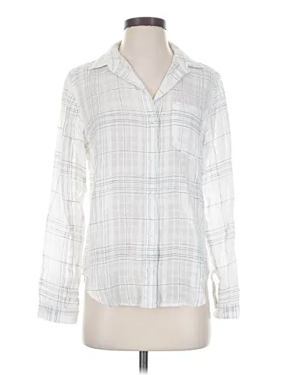 Pre-owned Bella Dahl Long Sleeve Button Down Shirt In White