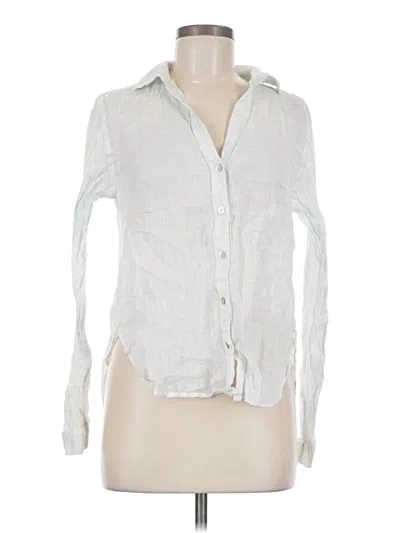 Pre-owned Bella Dahl Long Sleeve Button Down Shirt In White