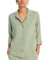 Bella Dahl Long Sleeve Button Down Top In Olive Grove