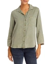 Bella Dahl Long Sleeve Button Down Top In Soft Army