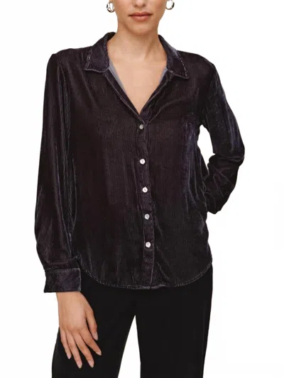 Bella Dahl Long Sleeve Clean Shirt In Arctic Smoke In Black