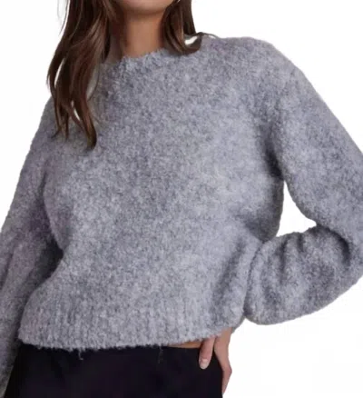 Bella Dahl Long Sleeve Crew Sweater In Heather Stone In Gray