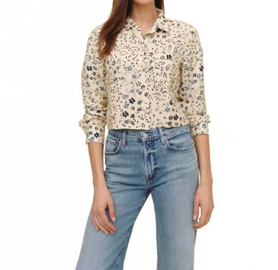 Bella Dahl Long Sleeve Crop Shirt In Golden Meadow In Neutral
