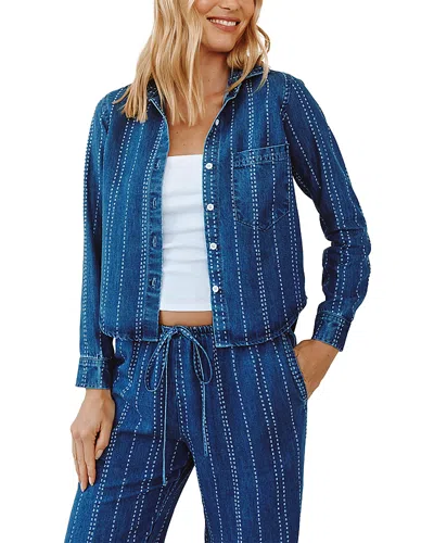 Bella Dahl Long Sleeve Cropped Shirt In Purple