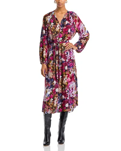 Bella Dahl Long Sleeve Midi Dress In Multi